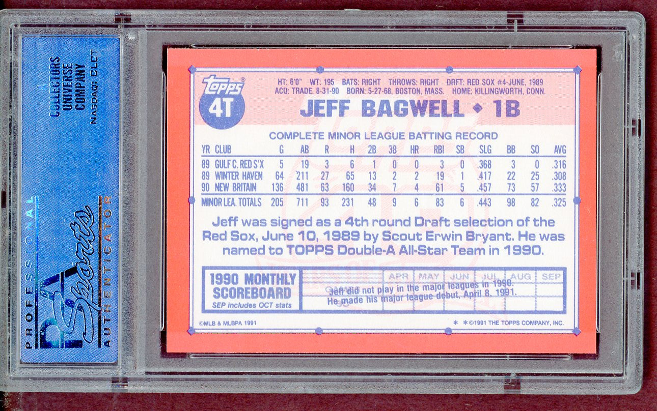 1991 Topps Traded #004T Jeff Bagwell Astros PSA 9 MINT 561373