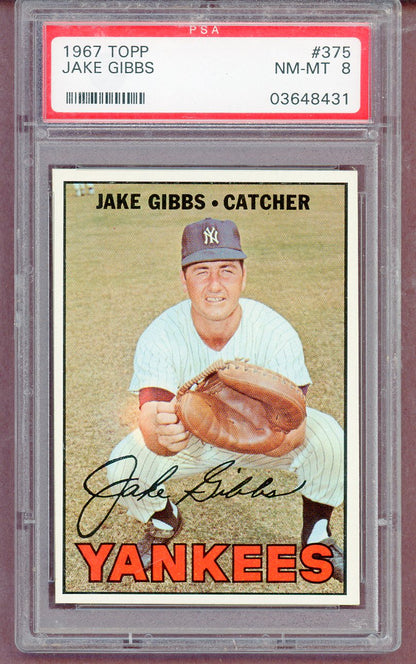1967 Topps Baseball #375 Jake Gibbs Yankees PSA 8 NM/MT 561374