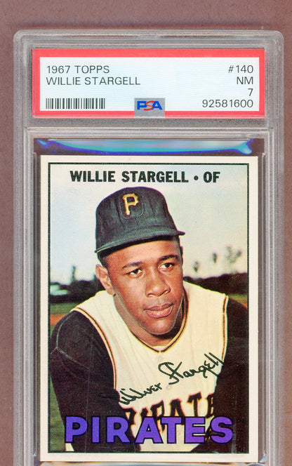 1967 Topps Baseball #140 Willie Stargell Pirates PSA 7 NM 561376