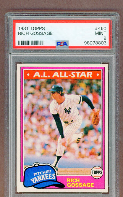 1981 Topps #460 Goose Gossage Yankees PSA 9 MINT 561379