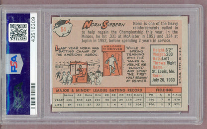 1958 Topps Baseball #054 Norm Siebern Yankees PSA 7 NM 561381