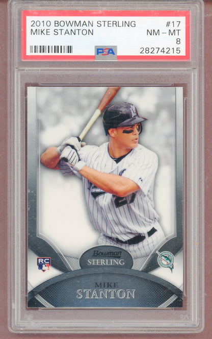 2010 Bowman Sterling #017 Giancarlo Stanton Marlins PSA 8 NM/MT 561382