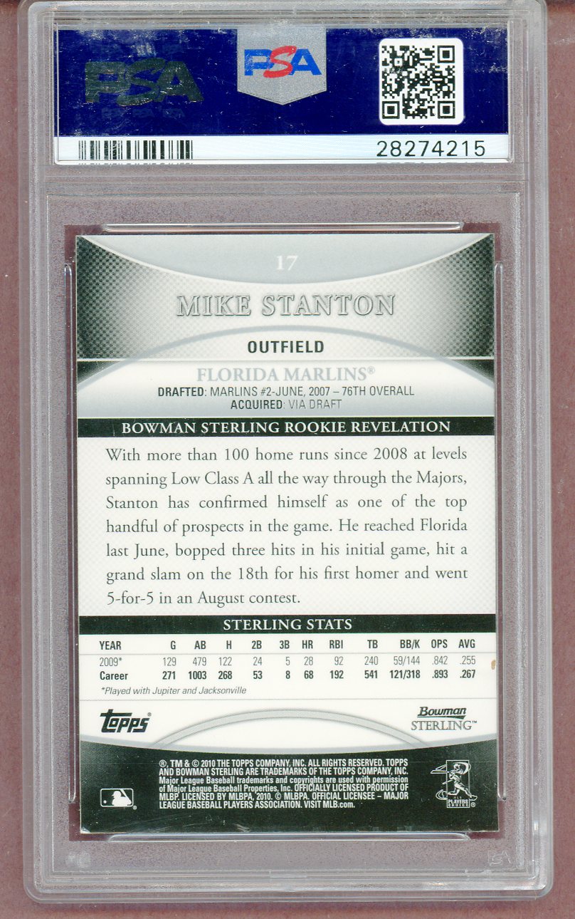 2010 Bowman Sterling #017 Giancarlo Stanton Marlins PSA 8 NM/MT 561382