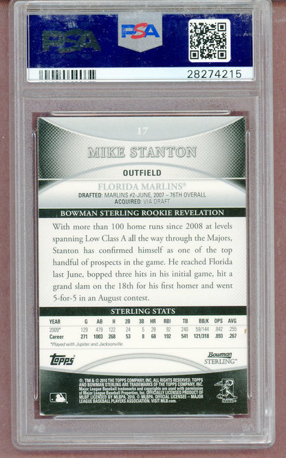 2010 Bowman Sterling #017 Giancarlo Stanton Marlins PSA 8 NM/MT 561382