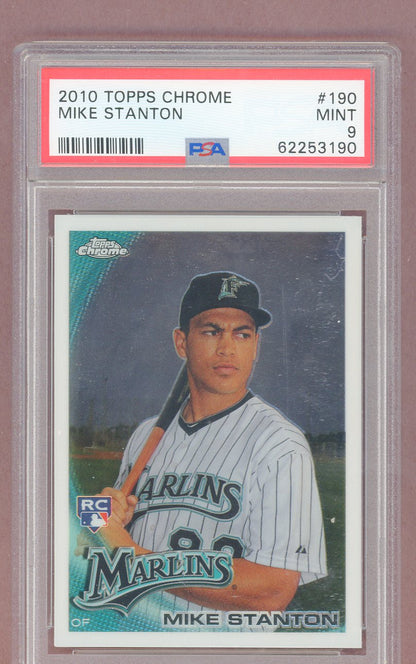 2010 Topps Chrome #190 Giancarlo Stanton Marlins PSA 9 MINT 561383