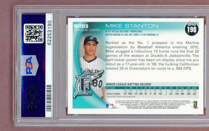2010 Topps Chrome #190 Giancarlo Stanton Marlins PSA 9 MINT 561383