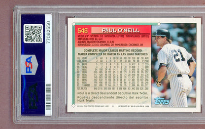 1994 Topps Bilingual #546 Paul O'Neill Yankees PSA 9 MINT 561384
