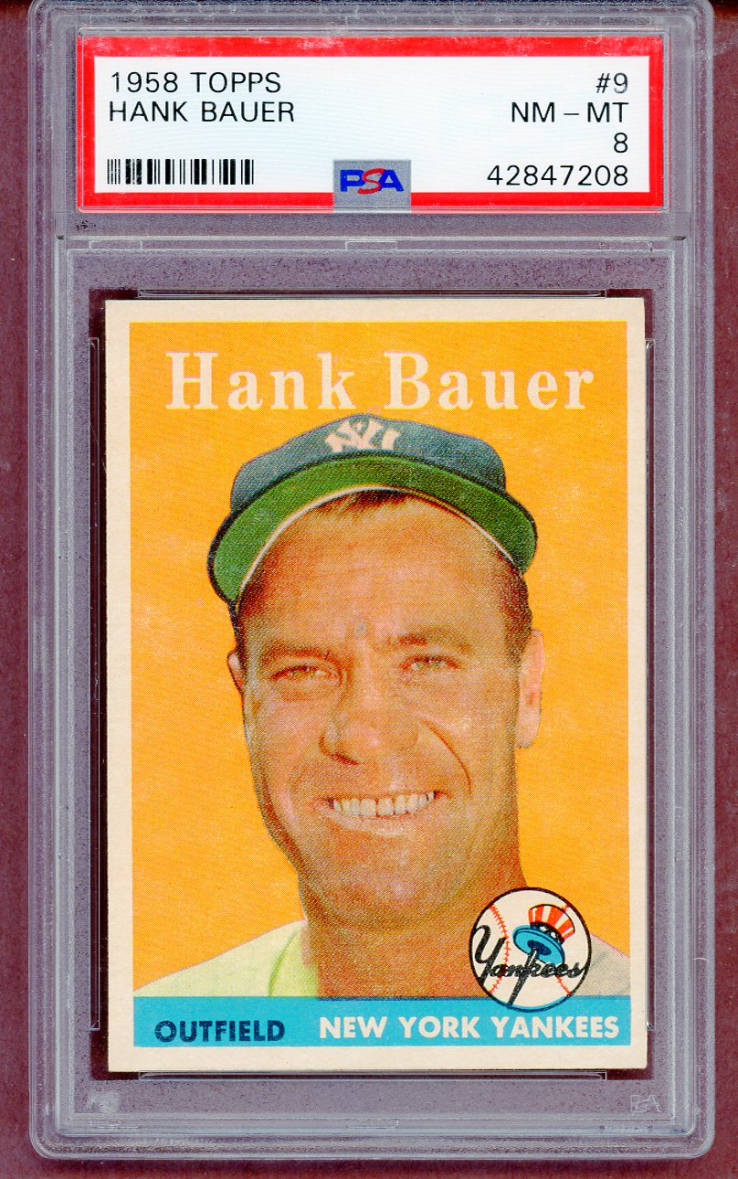 1958 Topps Baseball #009 Hank Bauer Yankees PSA 8 NM/MT 561386