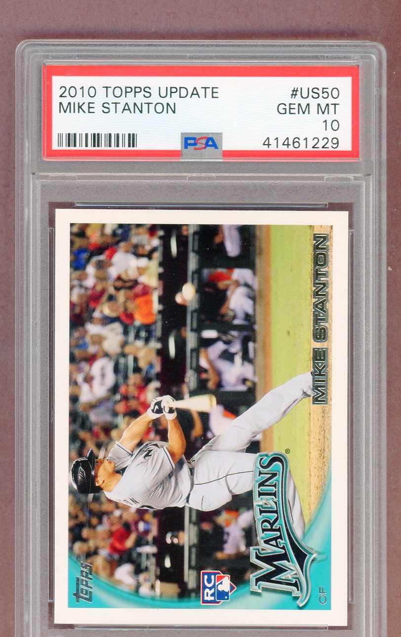 2010 Topps Update #US50 Giancarlo Stanton Marlins PSA 10 GEM MINT 561392