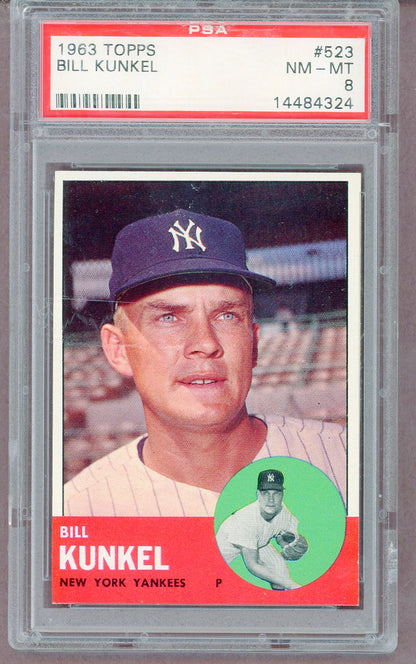 1963 Topps Baseball #523 Bill Kunkel Yankees PSA 8 NM/MT 561397