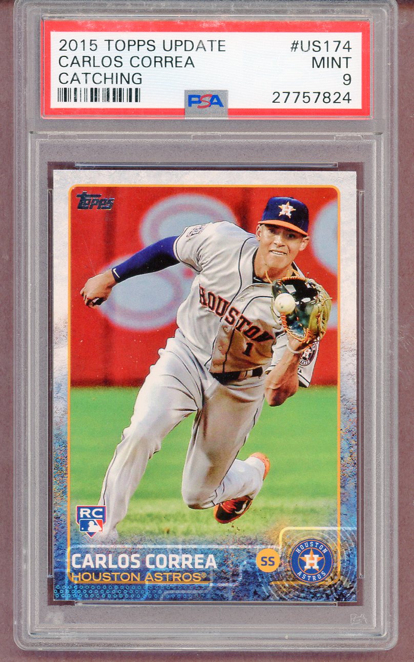2015 Topps Update #US174 Carlos Correa Astros PSA 9 MINT Catching 561398