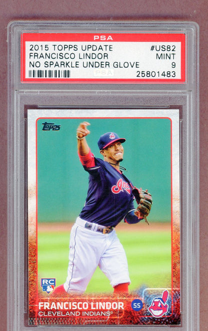 2015 Topps Update #US82 Francisco Lindor Indians PSA 9 MINT No Sparkle 561400