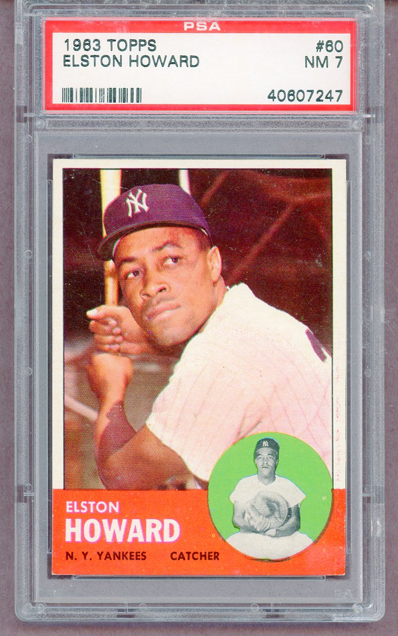 1963 Topps Baseball #060 Elston Howard Yankees PSA 7 NM 561402