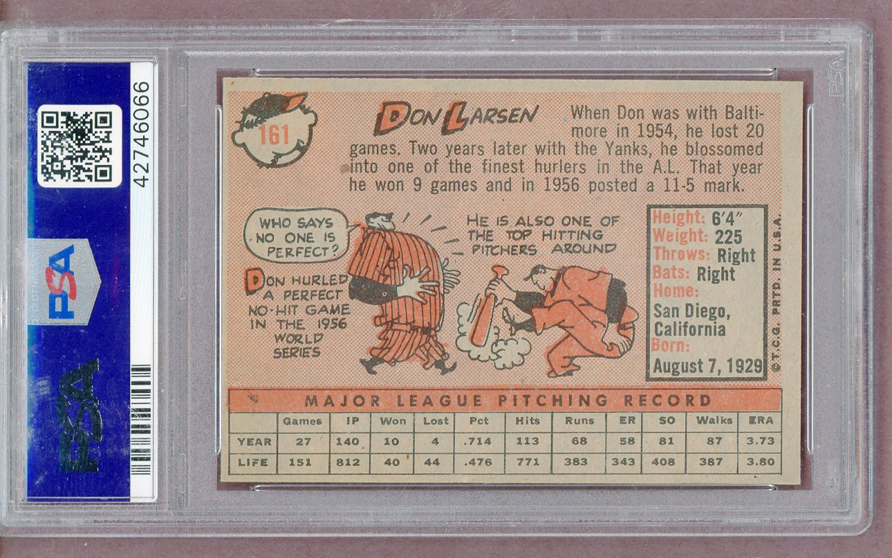 1958 Topps Baseball #161 Don Larsen Yankees PSA 8 NM/MT 561406