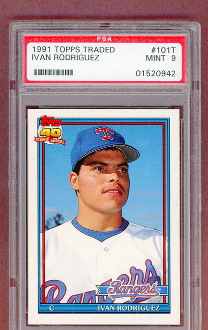 1991 Topps Traded #101T Ivan Rodriguez Rangers PSA 9 MINT 561408