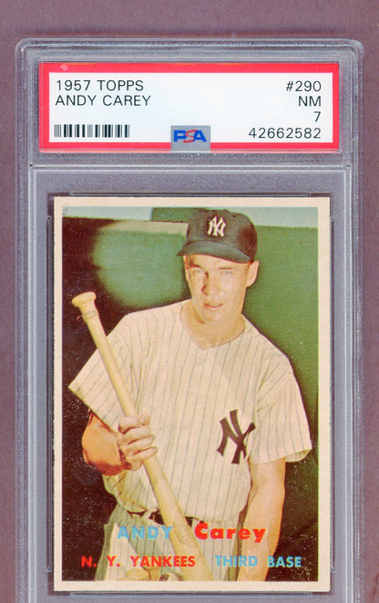 1957 Topps Baseball #290 Andy Carey Yankees PSA 7 NM 561412