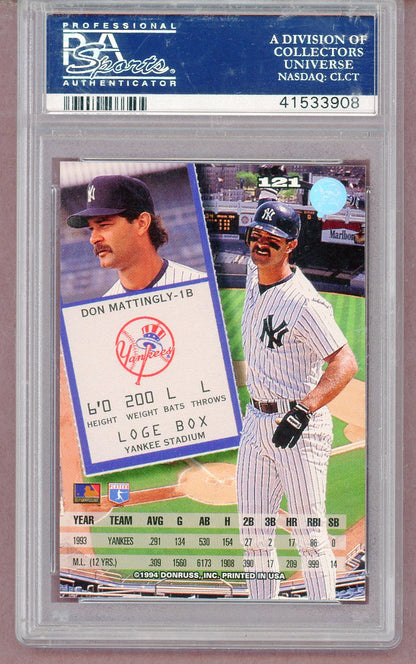 1994 Leaf #121 Don Mattingly Yankees PSA 10 GEM MINT 561417