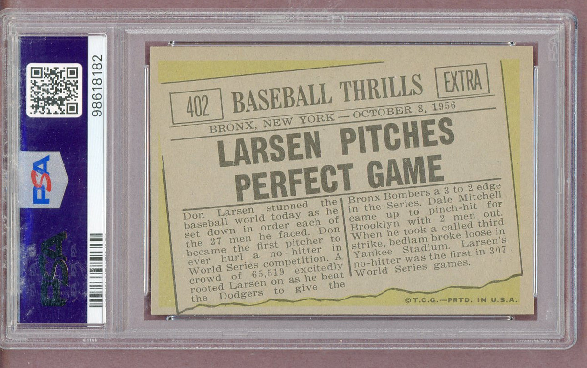 1961 Topps Baseball #402 Don Larsen IA Yankees PSA 8 NM/MT 561426