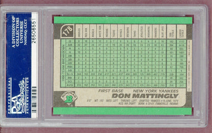 1991 Bowman #178 Don Mattingly Yankees PSA 10 GEM MINT 561429