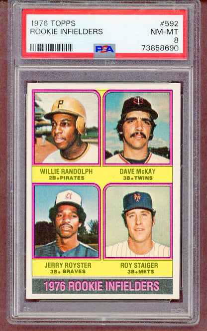 1976 Topps Baseball #592 Willie Randolph Pirates PSA 8 NM/MT 561433