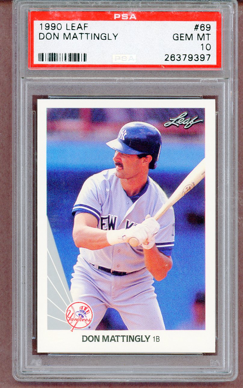1990 Leaf #069 Don Mattingly Yankees PSA 10 GEM MINT 561434