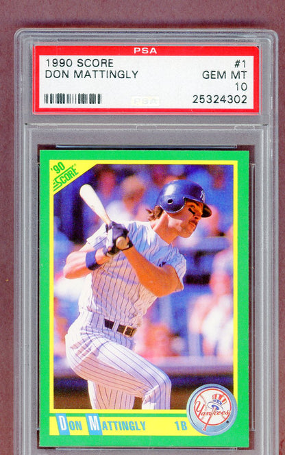 1990 Score #001 Don Mattingly Yankees PSA 10 GEM MINT 561436