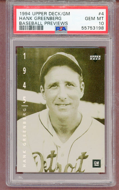 1994 Upper Deck GM #004 Hank Greenberg Tigers PSA 10 GEM MINT 561438