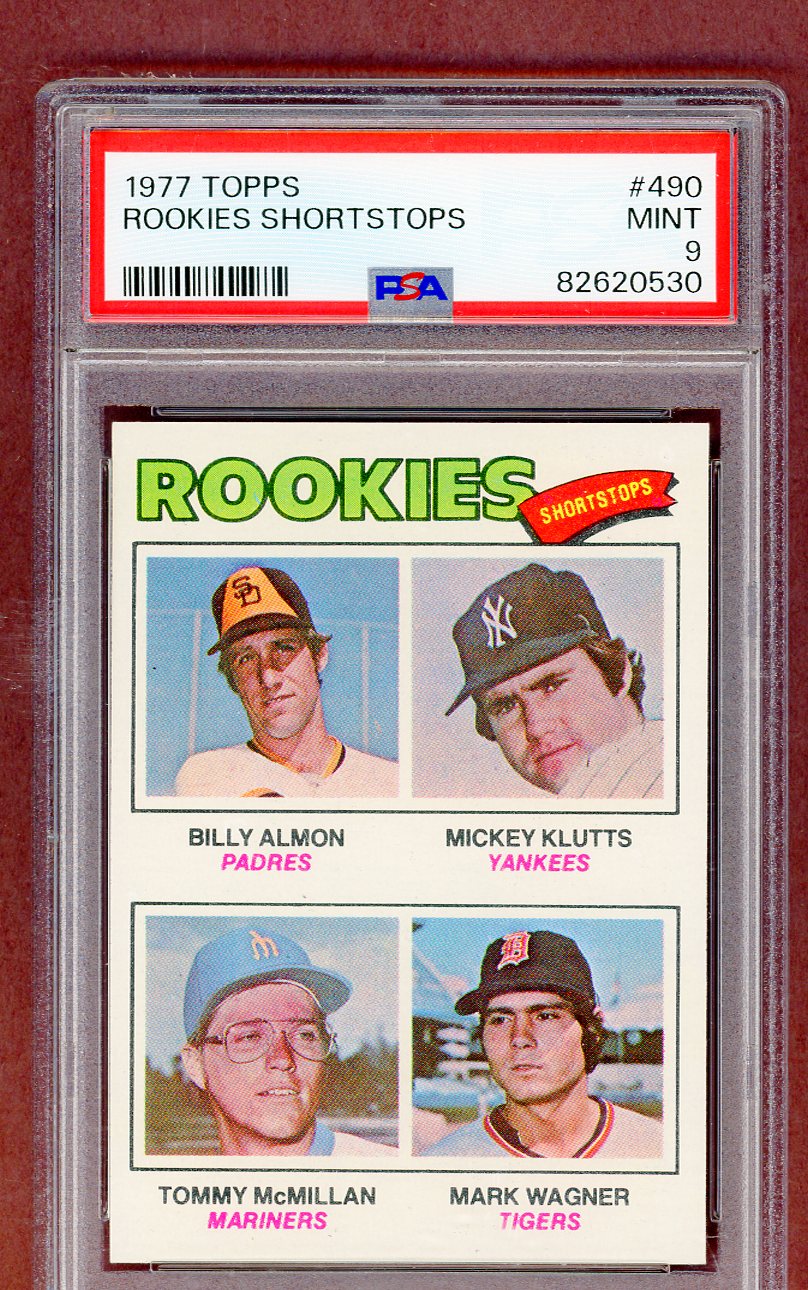 1977 Topps Baseball #490 Mickey Klutts Yankees PSA 9 MINT 561439