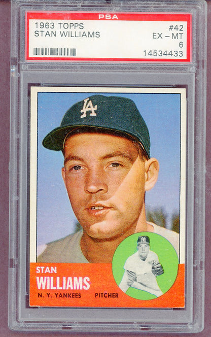 1963 Topps Baseball #042 Stan Williams Yankees PSA 6 EX-MT 561442