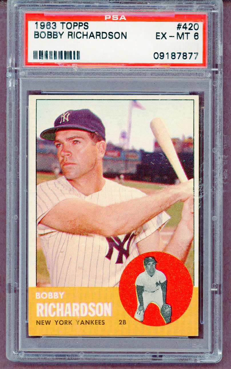 1963 Topps Baseball #420 Bobby Richardson Yankees PSA 6 EX-MT 561445