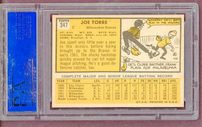 1963 Topps Baseball #347 Joe Torre Braves PSA 6 EX-MT 561446