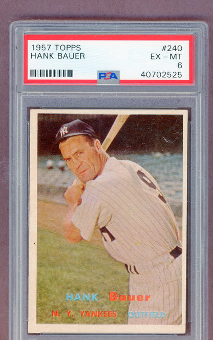 1957 Topps Baseball #240 Hank Bauer Yankees PSA 6 EX-MT 561447
