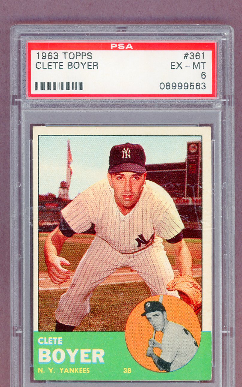 1963 Topps Baseball #361 Clete Boyer Yankees PSA 6 EX-MT 561452