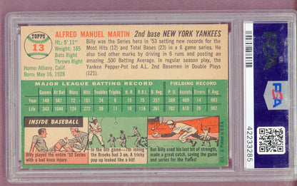 1954 Topps Baseball #013 Billy Martin Yankees PSA 6 EX-MT 561454