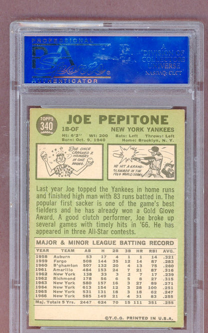 1967 Topps Baseball #340 Joe Pepitone Yankees PSA 6 EX-MT 561455