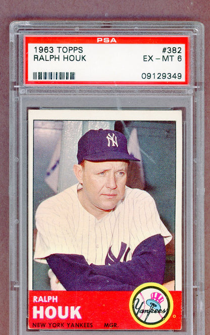 1963 Topps Baseball #382 Ralph Houk Yankees PSA 6 EX-MT 561456