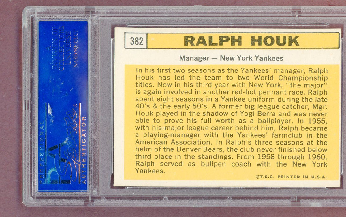 1963 Topps Baseball #382 Ralph Houk Yankees PSA 6 EX-MT 561456