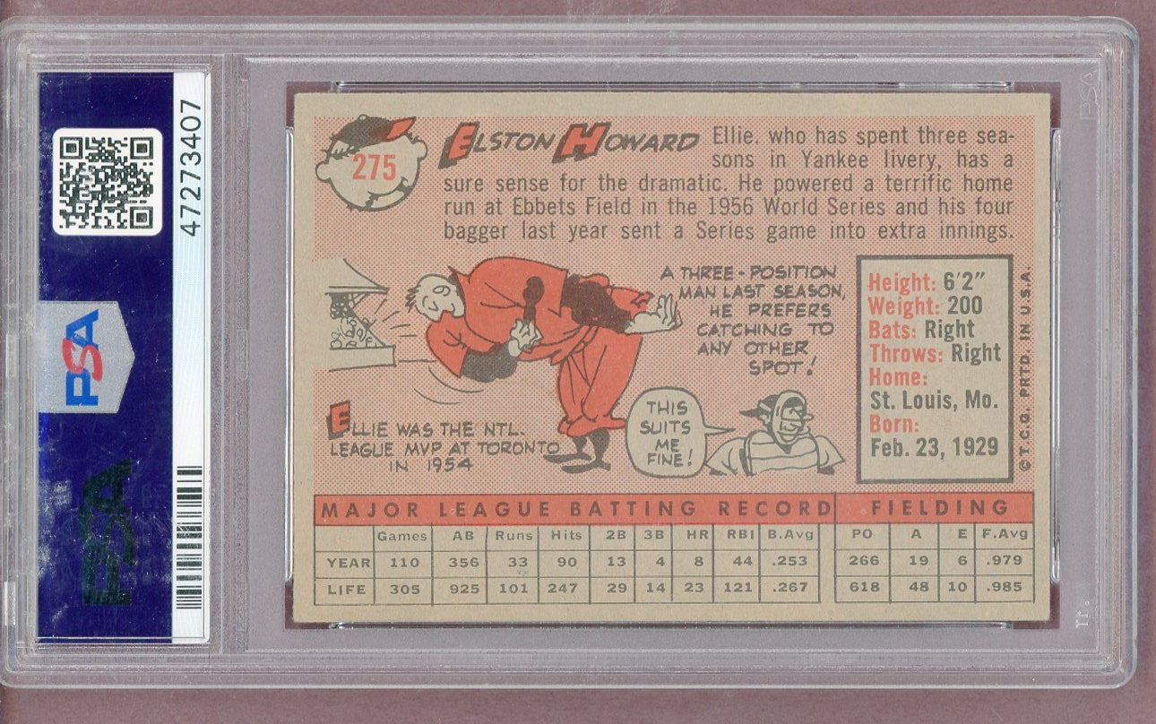 1958 Topps Baseball #275 Elston Howard Yankees PSA 5 EX 561462