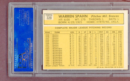 1963 Topps Baseball #320 Warren Spahn Braves PSA 5 EX 561464