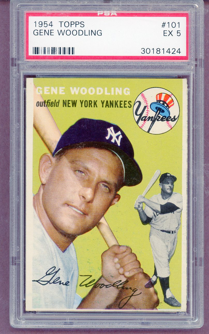 1954 Topps Baseball #101 Gene Woodling Yankees PSA 5 EX 561466