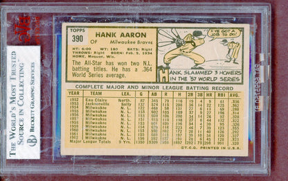 1963 Topps Baseball #390 Hank Aaron Braves BVG 4.5 VG-EX+ 561477
