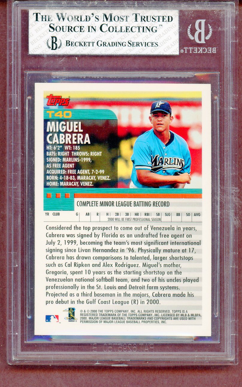 2000 Topps Traded #T40 Miguel Cabrera Marlins BVG 8 NM/MT 561478