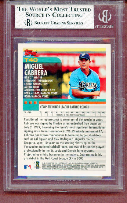 2000 Topps Traded #T40 Miguel Cabrera Marlins BVG 8 NM/MT 561478