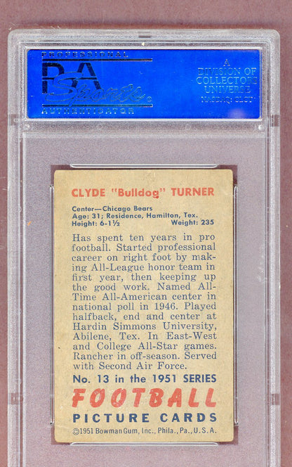 1951 Bowman Football #013 Bulldog Turner Bears PSA 4 VG-EX 561479