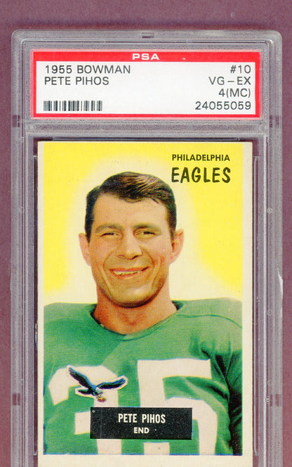 1955 Bowman Football #010 Pete Pihos Eagles PSA 4 VG-EX mc 561480