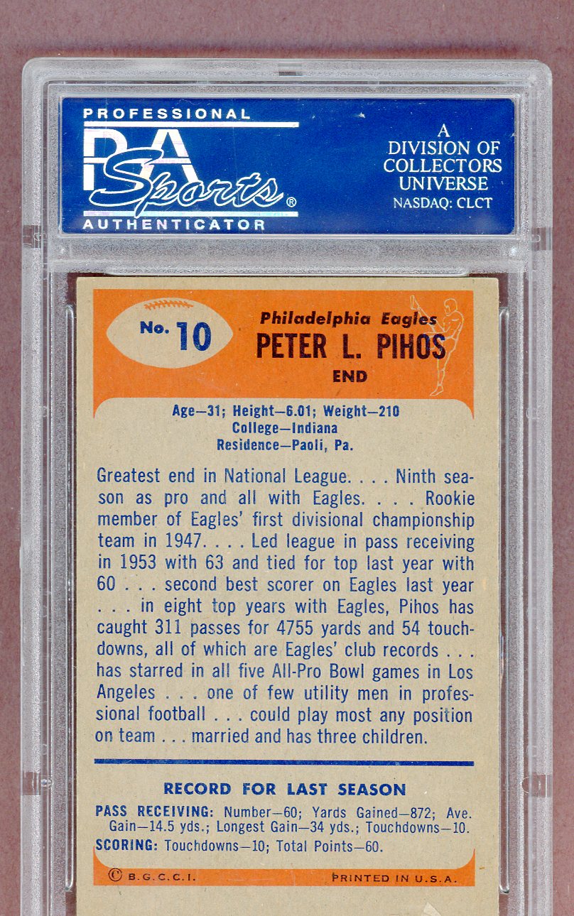 1955 Bowman Football #010 Pete Pihos Eagles PSA 4 VG-EX mc 561480
