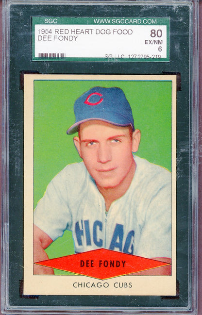 1954 Red Heart Dee Fondy Cubs SGC 6 EX-MT 561485