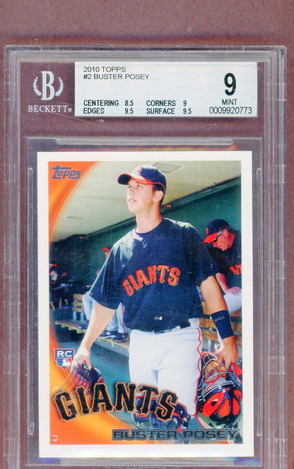 2010 Topps #002 Buster Posey Giants BVG 9 MINT 561488