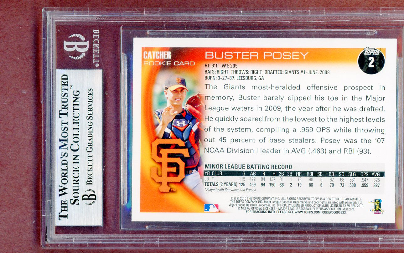 2010 Topps #002 Buster Posey Giants BVG 9 MINT 561488