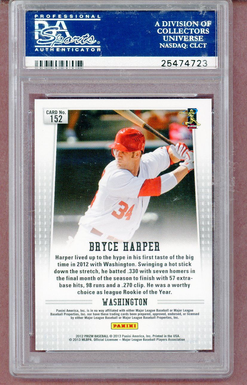 2012 Panini Prizm #152 Bryce Harper Nationals PSA 10 GEM MINT 561489